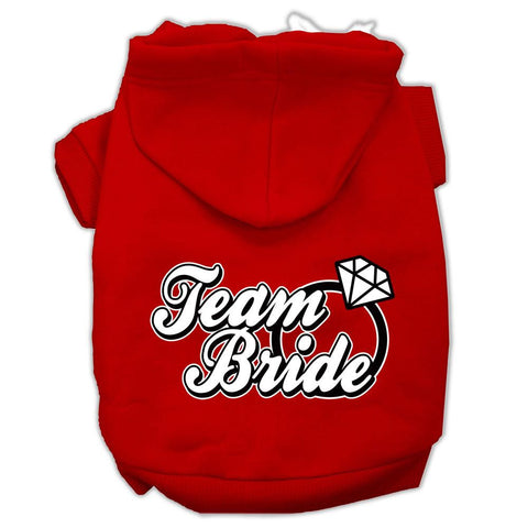 Team Bride Screen Print Pet Hoodies Red Size Lg (14)