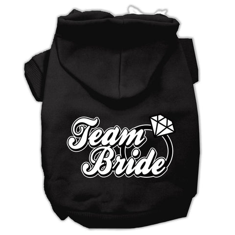 Team Bride Screen Print Pet Hoodies Black Size Sm (10)