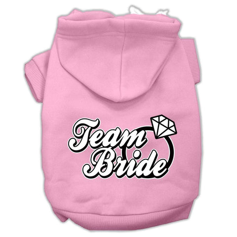 Team Bride Screen Print Pet Hoodies Light Pink Size XXXL (20)