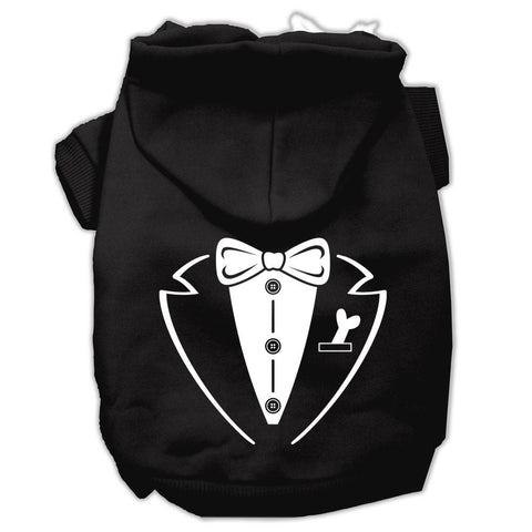 Tuxedo Screen Print Pet Hoodies Black Size Lg (14)