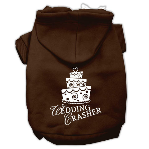 Wedding Crasher Screen Print Pet Hoodies Brown Size Med (12)