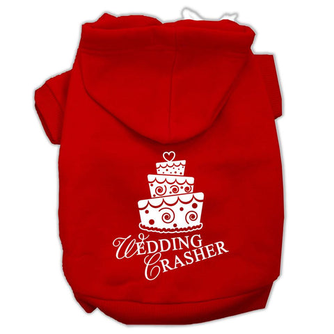 Wedding Crasher Screen Print Pet Hoodies Red Size Med (12)