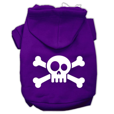 Skull Crossbone Screen Print Pet Hoodies Purple Size Sm (10)