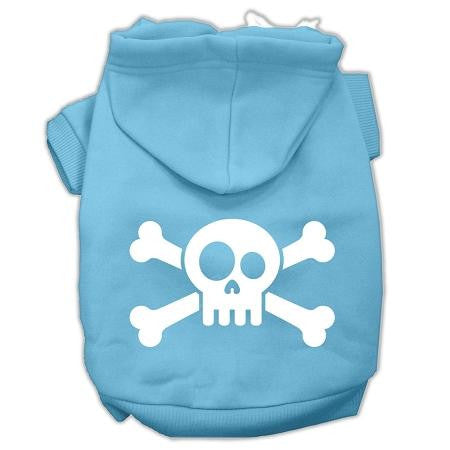 Skull Crossbone Screen Print Pet Hoodies Baby Blue Size XXL (18)