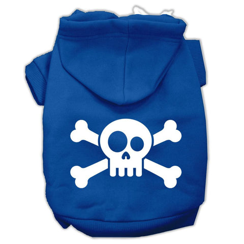 Skull Crossbone Screen Print Pet Hoodies Blue Size XXL (18)