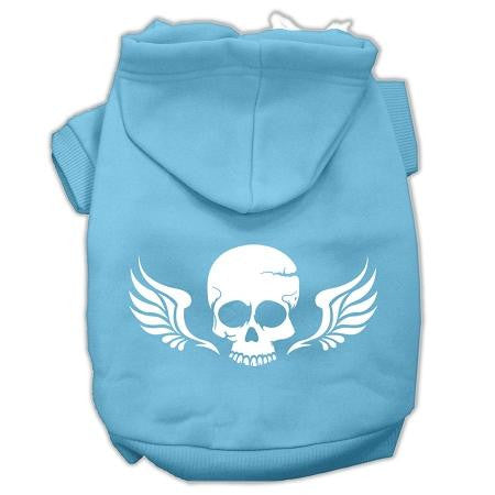 Skull Wings Screen Print Pet Hoodies Baby Blue Size XXL (18)