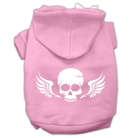 Skull Wings Screen Print Pet Hoodies Light Pink Size XXXL (20)