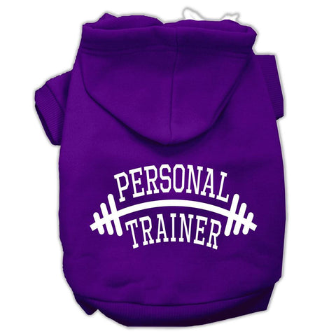 Personal Trainer Screen Print Pet Hoodies Purple Size XL (16)