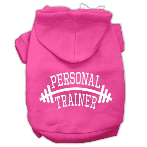 Personal Trainer Screen Print Pet Hoodies Bright Pink Size XS (8)