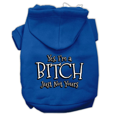 Yes Im a Bitch Just not Yours Screen Print Pet Hoodies Blue Size XL (16)