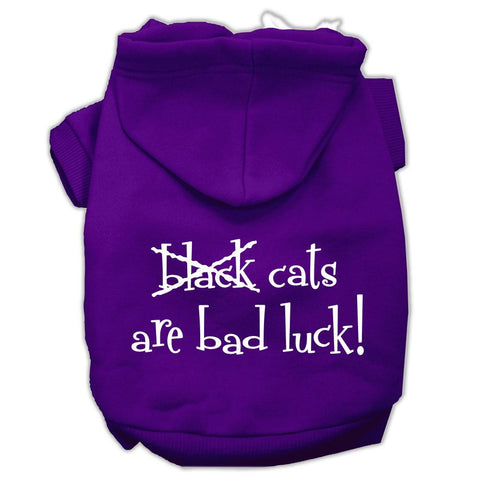 Black Cats are Bad Luck Screen Print Pet Hoodies Purple Size L (14)