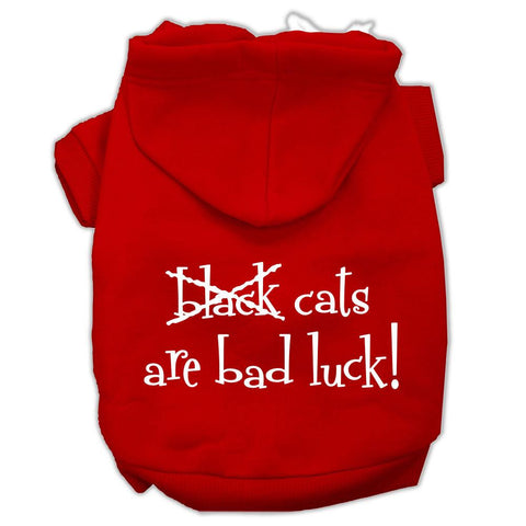 Black Cats are Bad Luck Screen Print Pet Hoodies Red Size L (14)