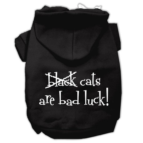 Black Cats are Bad Luck Screen Print Pet Hoodies Black Size S (10)