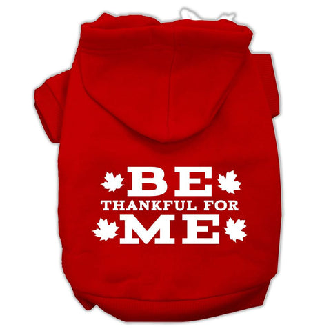 Be Thankful for Me Screen Print Pet Hoodies Red Size S (10)