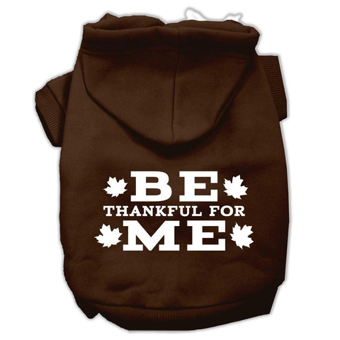 Be Thankful for Me Screen Print Pet Hoodies Brown Size XL (16)