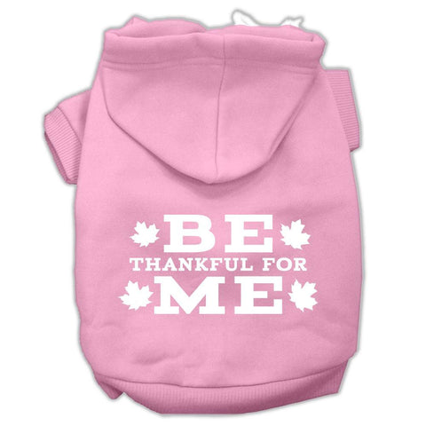 Be Thankful for Me Screen Print Pet Hoodies Light Pink Size XL (16)