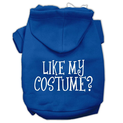 Like my costume? Screen Print Pet Hoodies Blue Size XL (16)