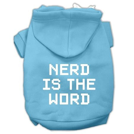 Nerd is the Word Screen Print Pet Hoodies Baby Blue Size XXXL(20)