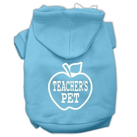 Teachers Pet Screen Print Pet Hoodies Baby Blue Size M (12)