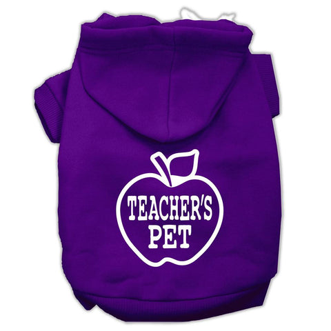 Teachers Pet Screen Print Pet Hoodies Purple Size XS (8)