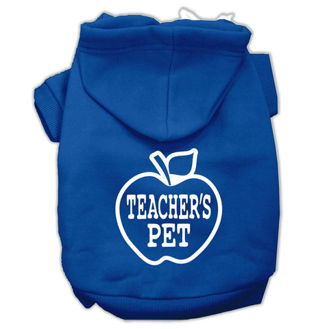 Teachers Pet Screen Print Pet Hoodies Blue Size XXL (18)