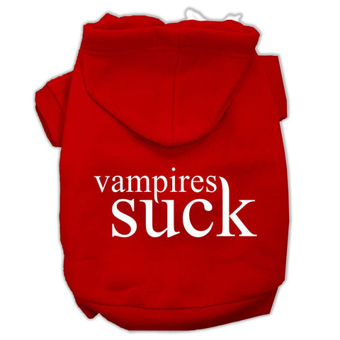 Vampires Suck Screen Print Pet Hoodies Red Size XL (16)