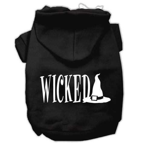 Wicked Screen Print Pet Hoodies Black Size L (14)