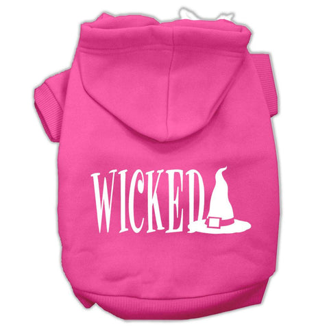 Wicked Screen Print Pet Hoodies Bright Pink Size L (14)