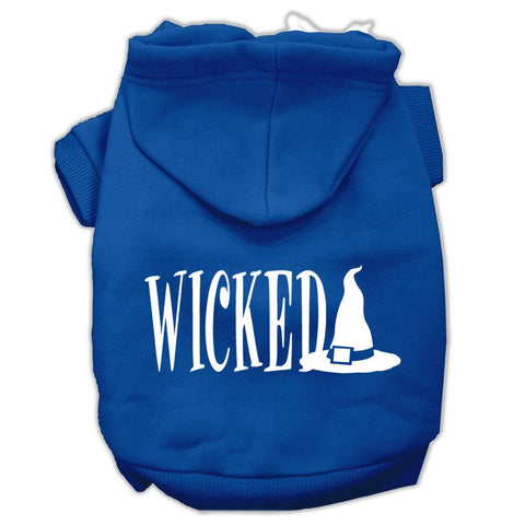 Wicked Screen Print Pet Hoodies Blue Size XS (8)