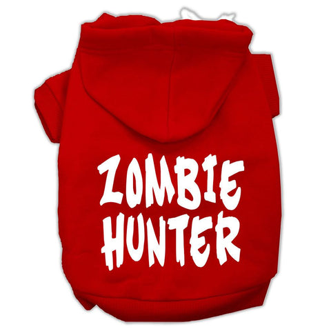 Zombie Hunter Screen Print Pet Hoodies Red Size XXXL(20)