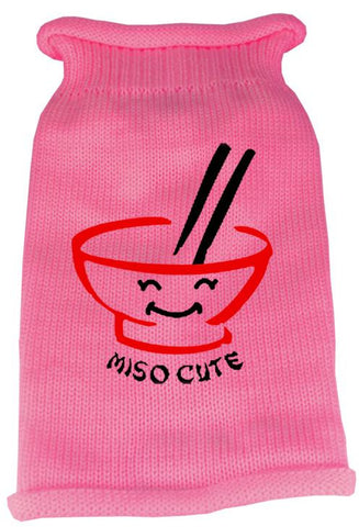 Miso Cute Screen Print Knit Pet Sweater MD Pink