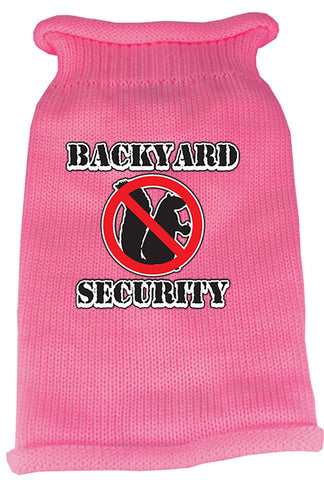 Back Yard Security Screen Print Knit Pet Sweater XL Pink