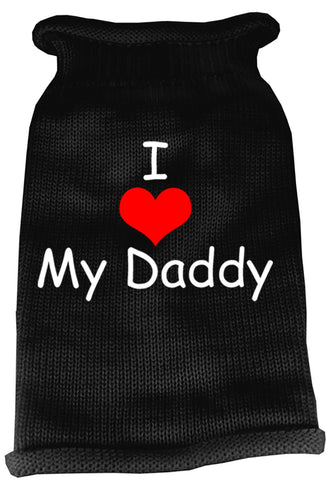 I Heart Daddy Screen Print Knit Pet Sweater LG Black