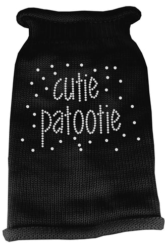 Cutie Patootie Rhinestone Knit Pet Sweater LG Black