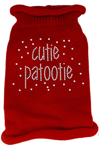 Cutie Patootie Rhinestone Knit Pet Sweater LG Red