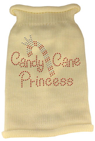 Candy Cane Princess Knit Pet Sweater MD Cream