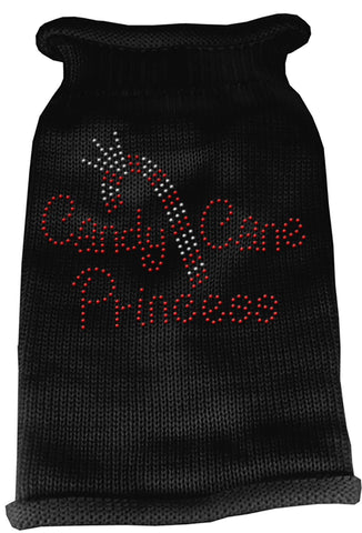 Candy Cane Princess Knit Pet Sweater XL Black