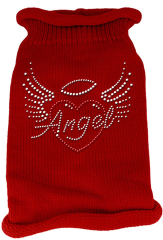 Angel Heart Rhinestone Knit Pet Sweater MD Red