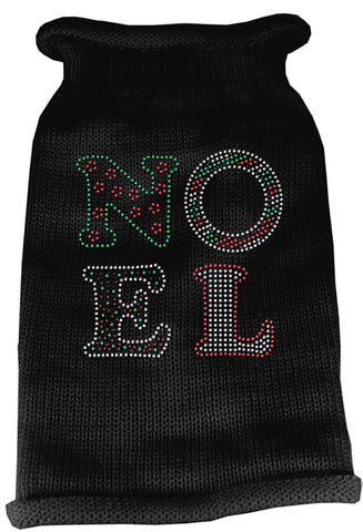 Noel Rhinestone Knit Pet Sweater LG Black