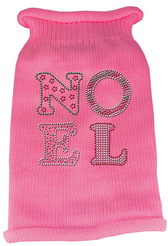 Noel Rhinestone Knit Pet Sweater LG Pink