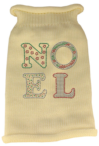 Noel Rhinestone Knit Pet Sweater XXL Cream