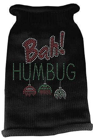 Bah Humbug Rhinestone Knit Pet Sweater MD Black