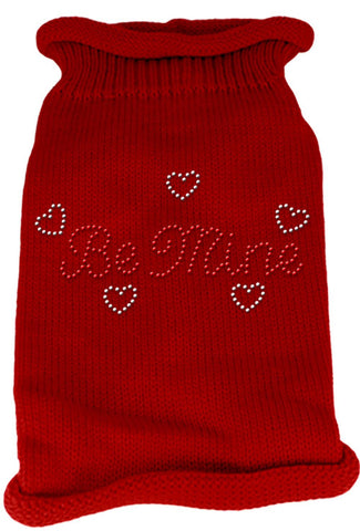 Be Mine Rhinestone Knit Pet Sweater MD Red