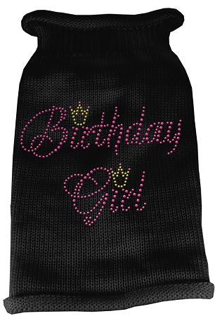 Birthday Girl Rhinestone Knit Pet Sweater LG Black