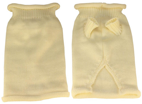 Plain Knit Pet Sweater XXS Cream