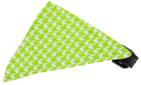 Lime Houndstooth Bandana Pet Collar Black Size 10