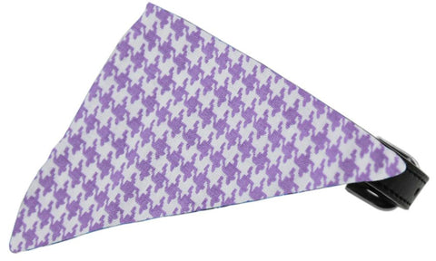 Lavender Houndstooth Bandana Pet Collar Black Size 14