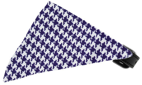 Purple Houndstooth Bandana Pet Collar Black Size 18