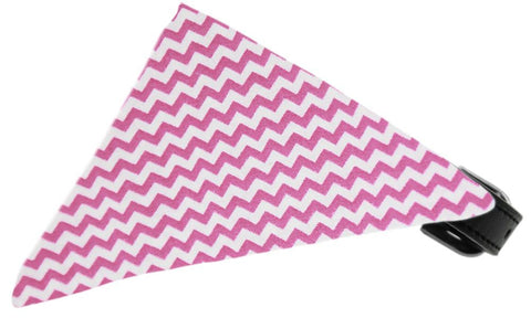 Bubblegum Pink Chevron Bandana Pet Collar Black Size 10