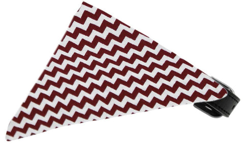 Maroon Chevron Bandana Pet Collar Black Size 12